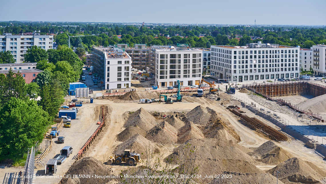 02.06.2023 - aktuelle Fotos von der Baustelle Alexisquartier in Neuperlach in München